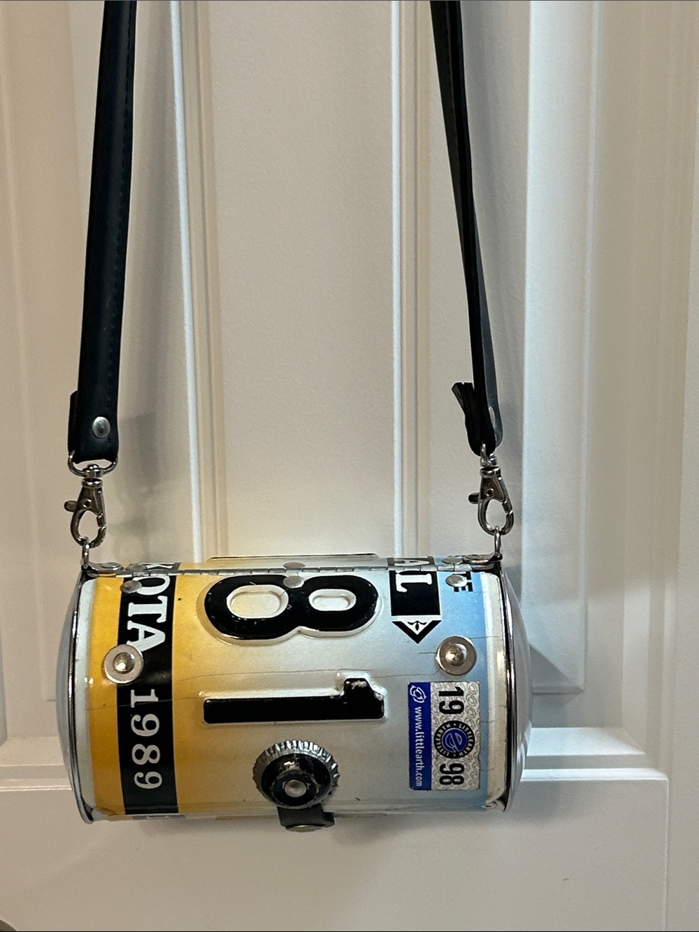 Unique Little Earth Repurposed License Plate Crossbody Handbag